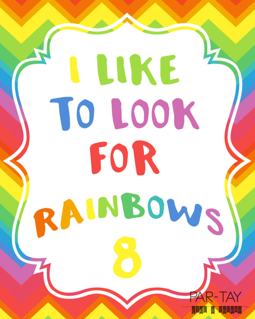 I like to look for rainbows free printable great for baptisms or great to be 8